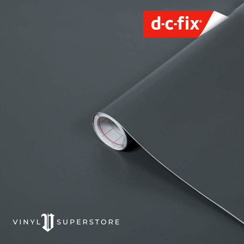 67Cm D-C-Fix Matt Grey Anthracite Sticky Back Vinyl Lengths 1M To 15M (200-8289)
