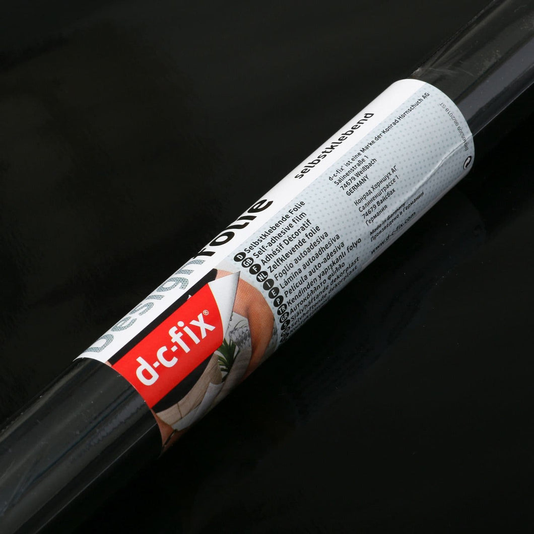 90cm D-C-Fix Gloss Black RAL 9011 Sticky Back Vinyl Lengths 1m to 15m (200-5259)