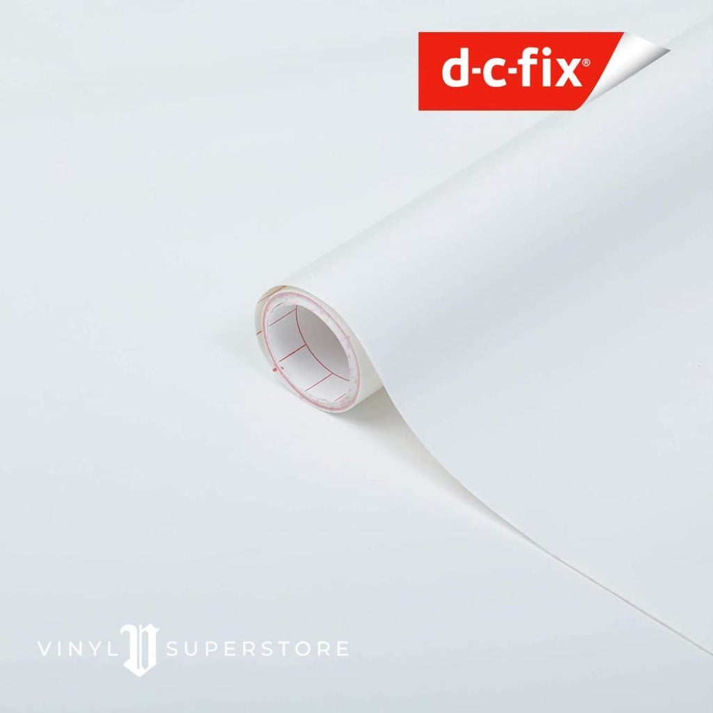45Cm D-C-Fix Gloss White Sticky Back Vinyl Lengths 1M To 15M (200-1273)