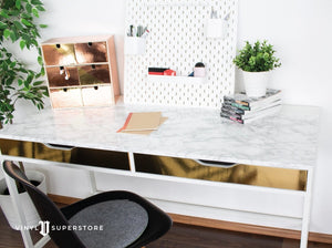 45Cm D-C-Fix White/grey Marble Sticky Back Vinyl Lengths 1M To 15M (200-2256)
