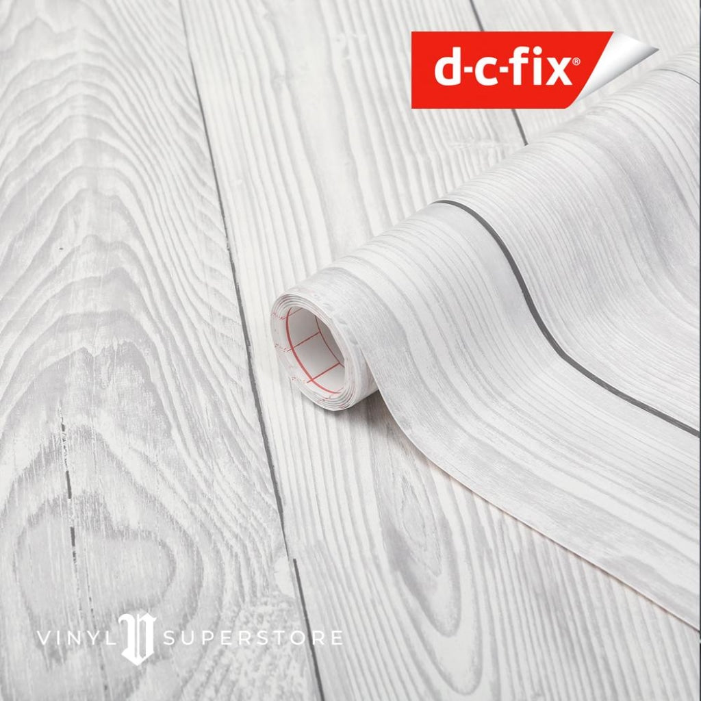 67Cm D-C-Fix Shabby Whitewood Sticky Back Vinyl Lengths 1M To 15M (200-8290)
