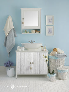 67Cm D-C-Fix Shabby Whitewood Sticky Back Vinyl Lengths 1M To 15M (200-8290)