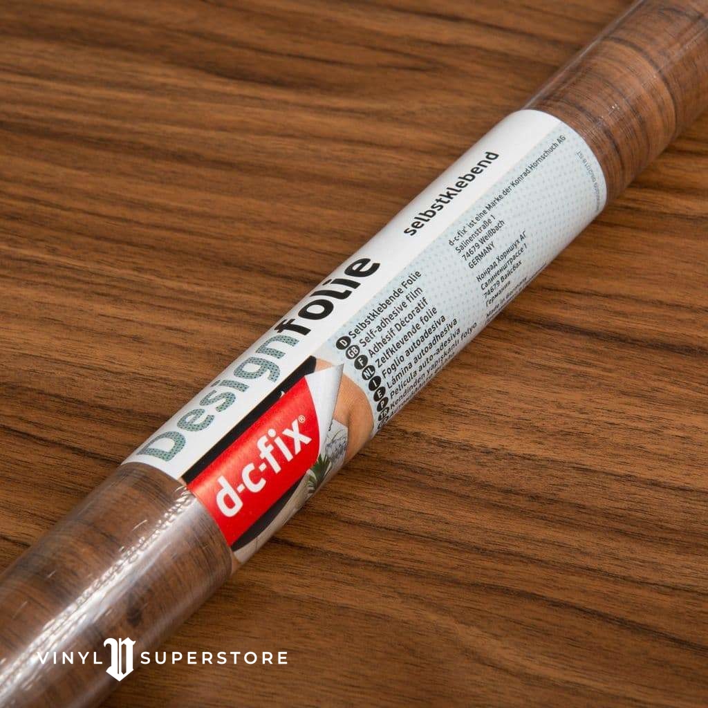 67Cm D-C-Fix Walnut Medium Wood Sticky Back Vinyl Lengths 1M To 15M (200-8024)