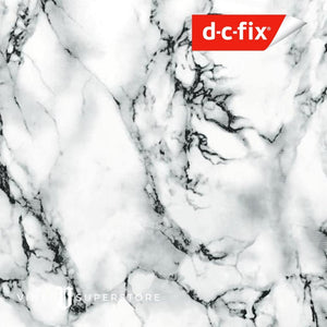 67Cm D-C-Fix White Black Marble Sticky Back Vinyl Lengths 1M To 15M (200-8064)